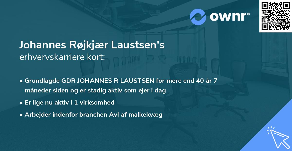 Johannes Røjkjær Laustsen's erhvervskarriere kort