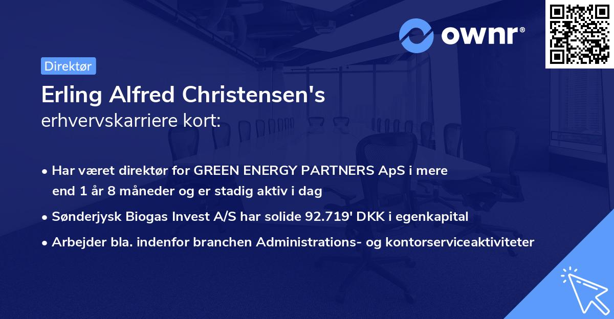 Erling Alfred Christensen's erhvervskarriere kort