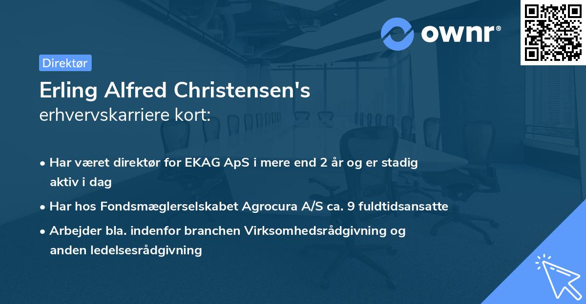 Erling Alfred Christensen's erhvervskarriere kort