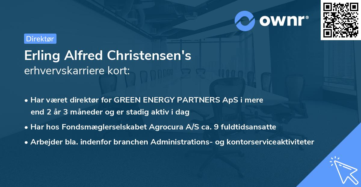 Erling Alfred Christensen's erhvervskarriere kort