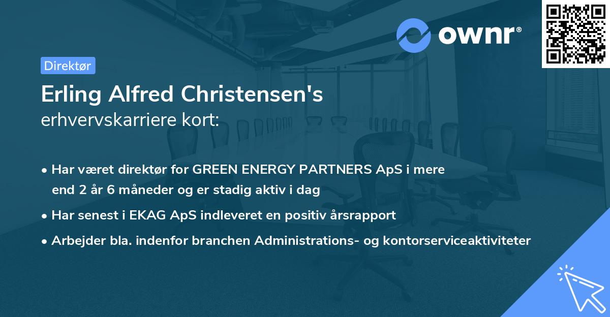 Erling Alfred Christensen's erhvervskarriere kort