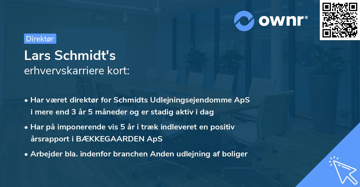 Lars Schmidt's erhvervskarriere kort