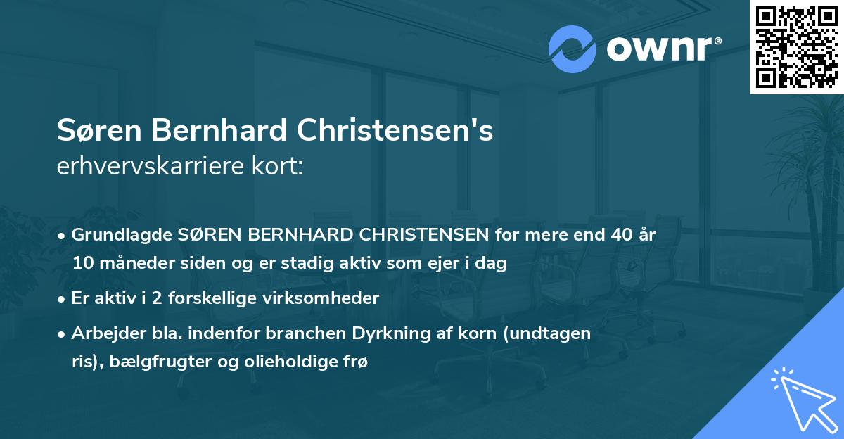 Søren Bernhard Christensen's erhvervskarriere kort