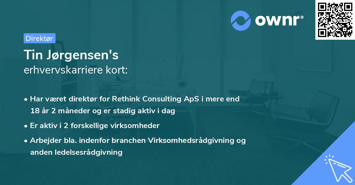 Tin Jørgensen's erhvervskarriere kort