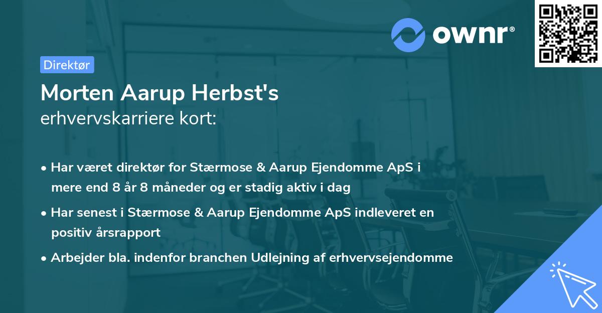 Morten Aarup Herbst's erhvervskarriere kort