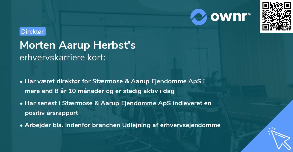 Morten Aarup Herbst's erhvervskarriere kort