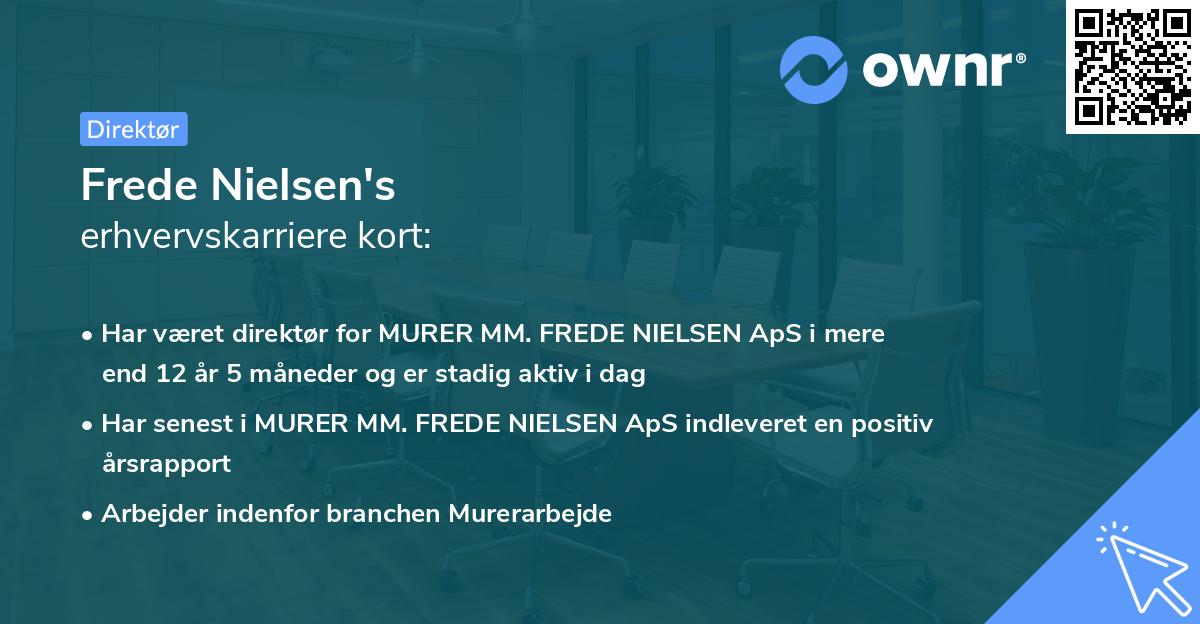 Frede Nielsen's erhvervskarriere kort