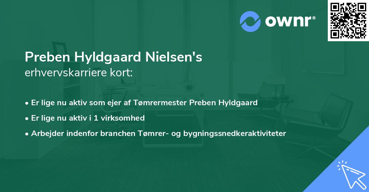 Preben Hyldgaard Nielsen's erhvervskarriere kort
