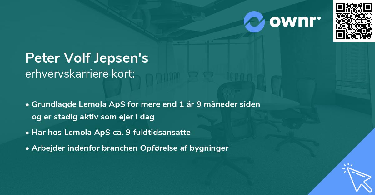 Peter Volf Jepsen's erhvervskarriere kort