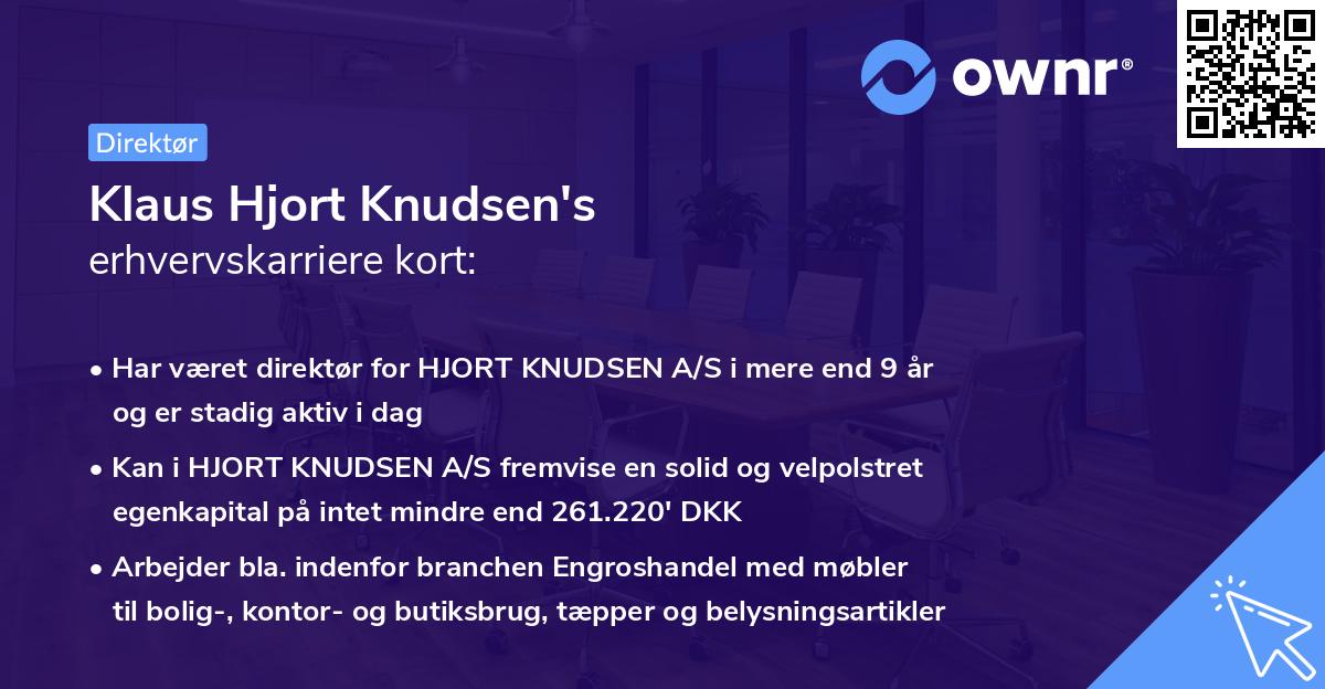 Klaus Hjort Knudsen's erhvervskarriere kort