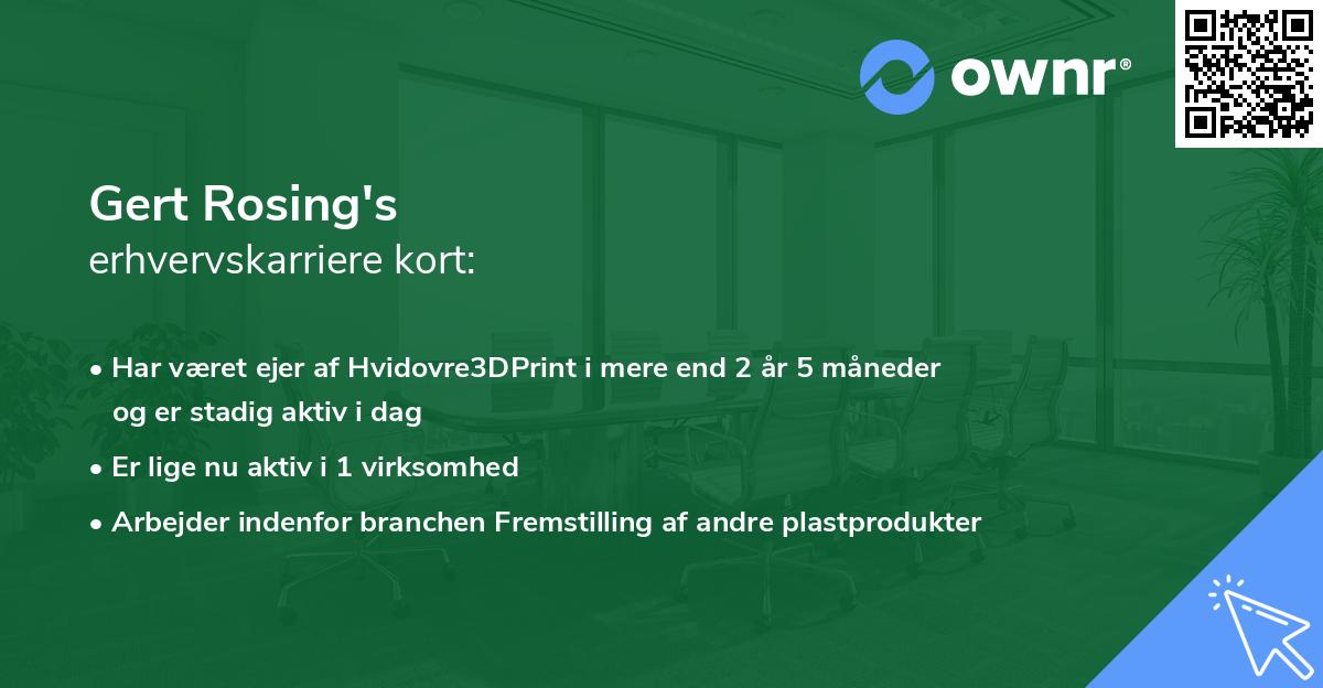 Gert Rosing's erhvervskarriere kort