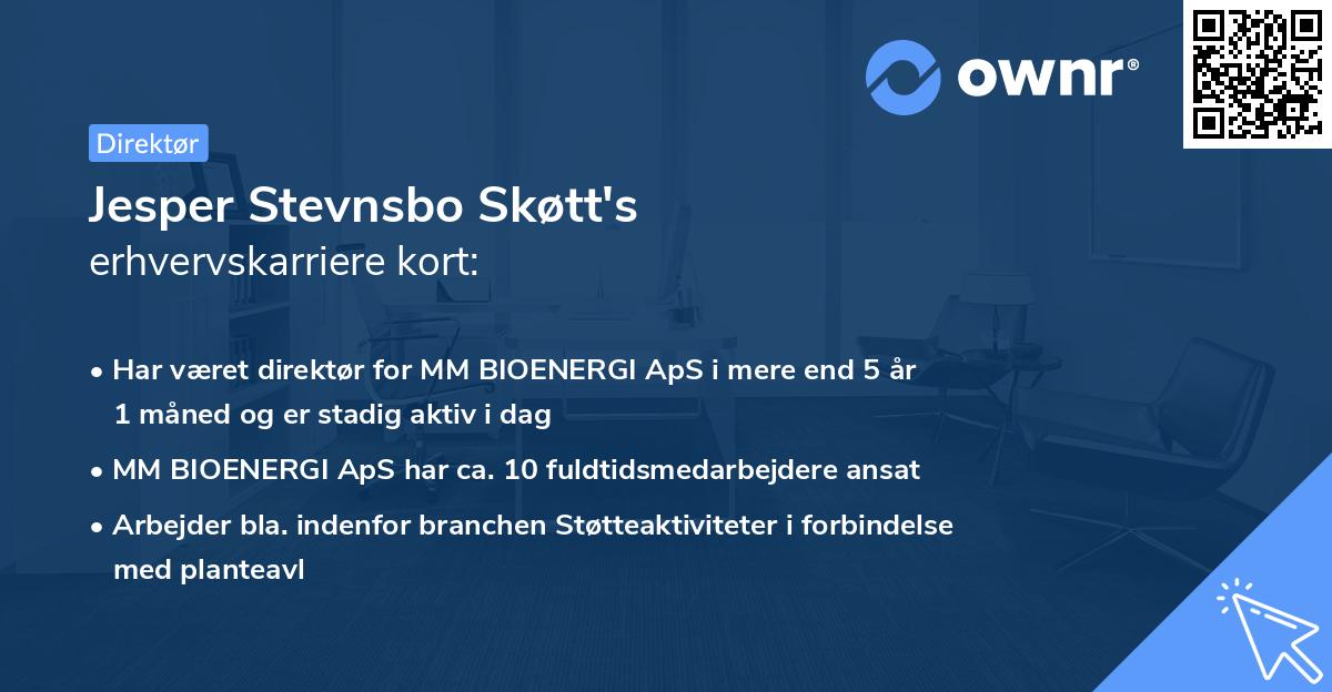 Jesper Stevnsbo Skøtt's erhvervskarriere kort