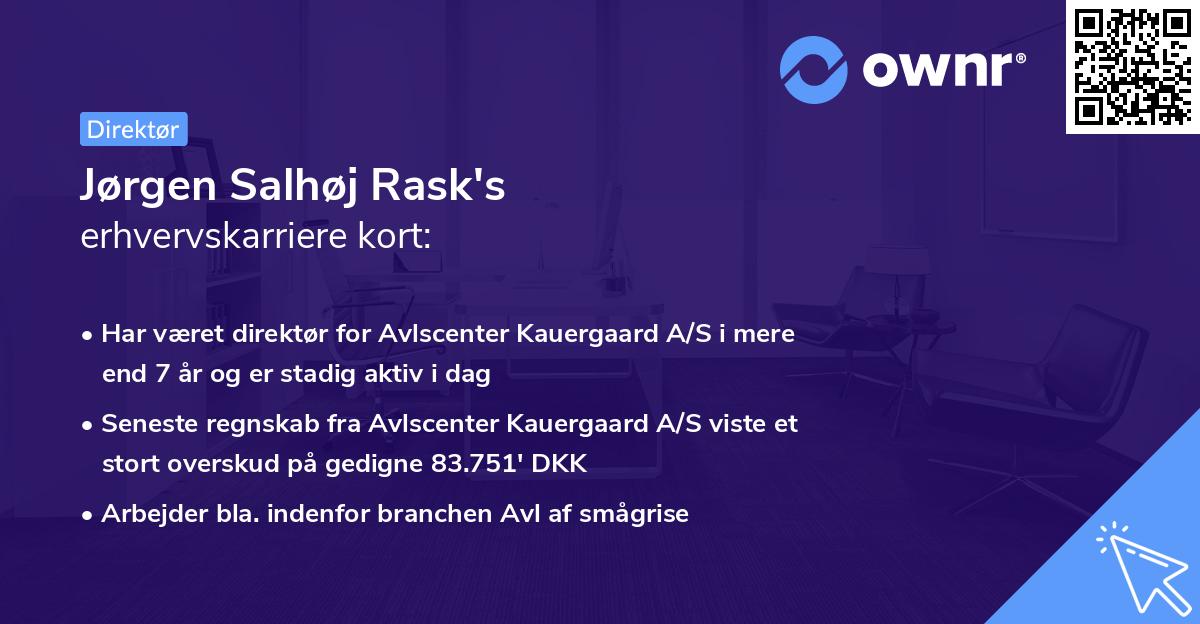 Jørgen Salhøj Rask's erhvervskarriere kort