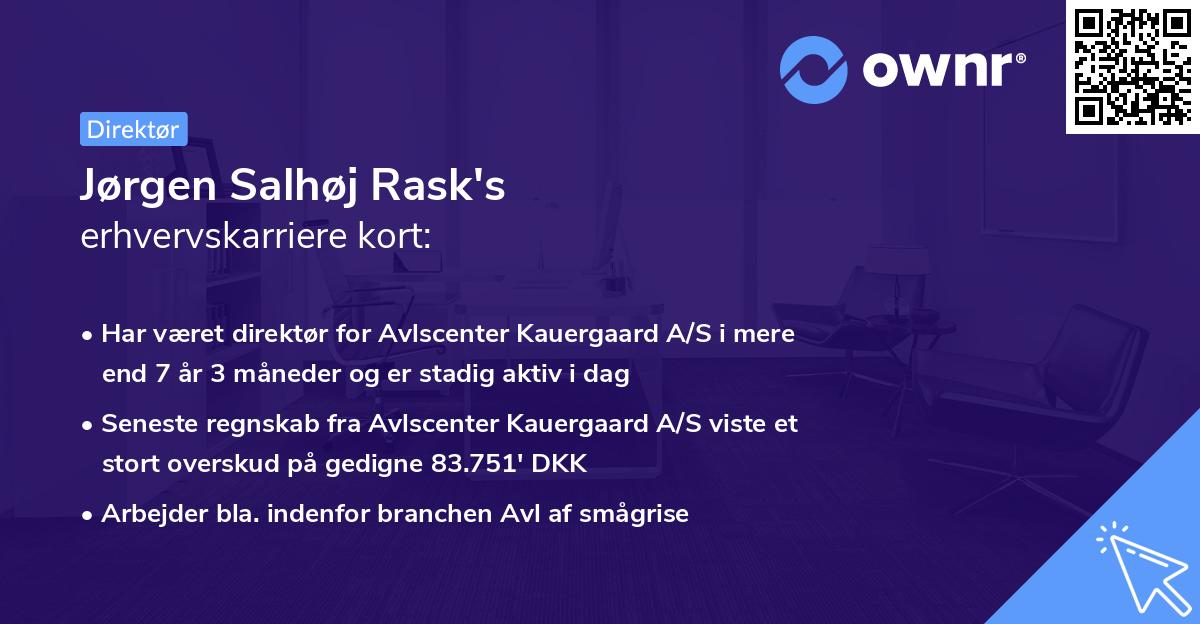 Jørgen Salhøj Rask's erhvervskarriere kort