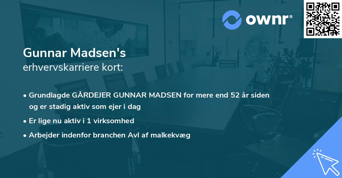 Gunnar Madsen's erhvervskarriere kort
