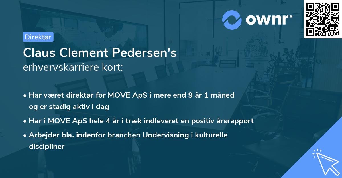 Claus Clement Pedersen's erhvervskarriere kort