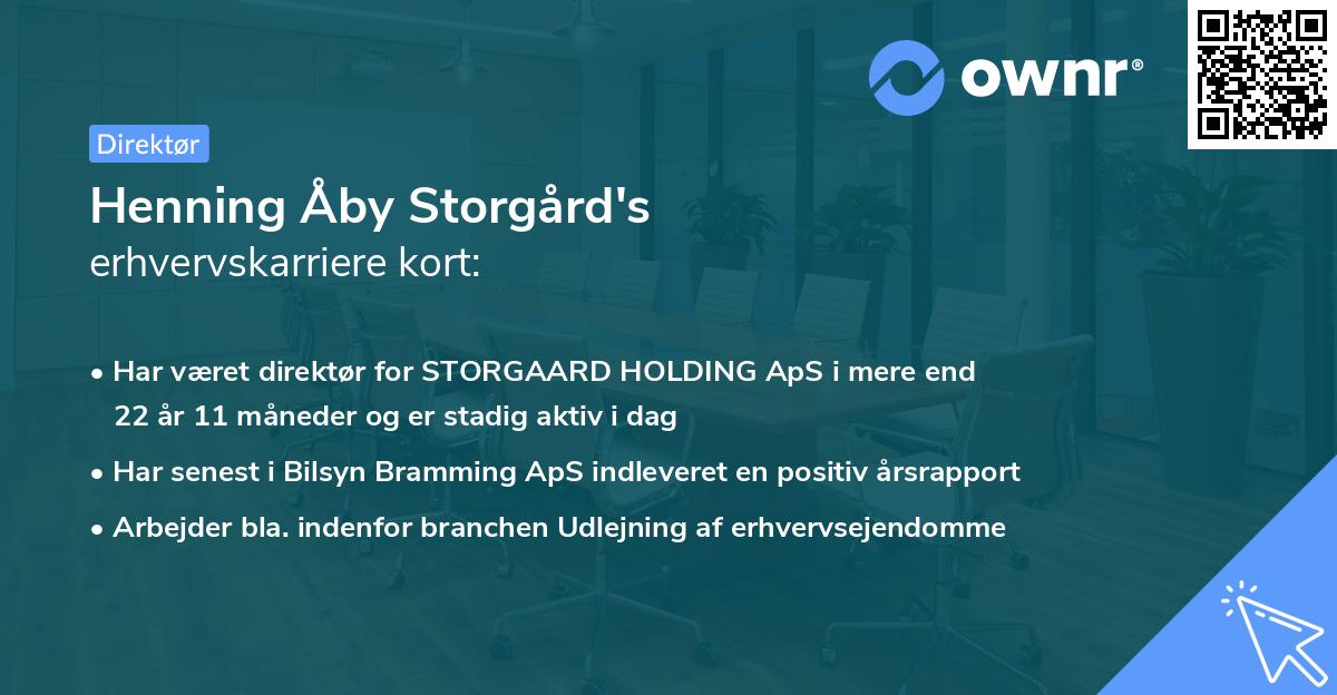 Henning Åby Storgård's erhvervskarriere kort