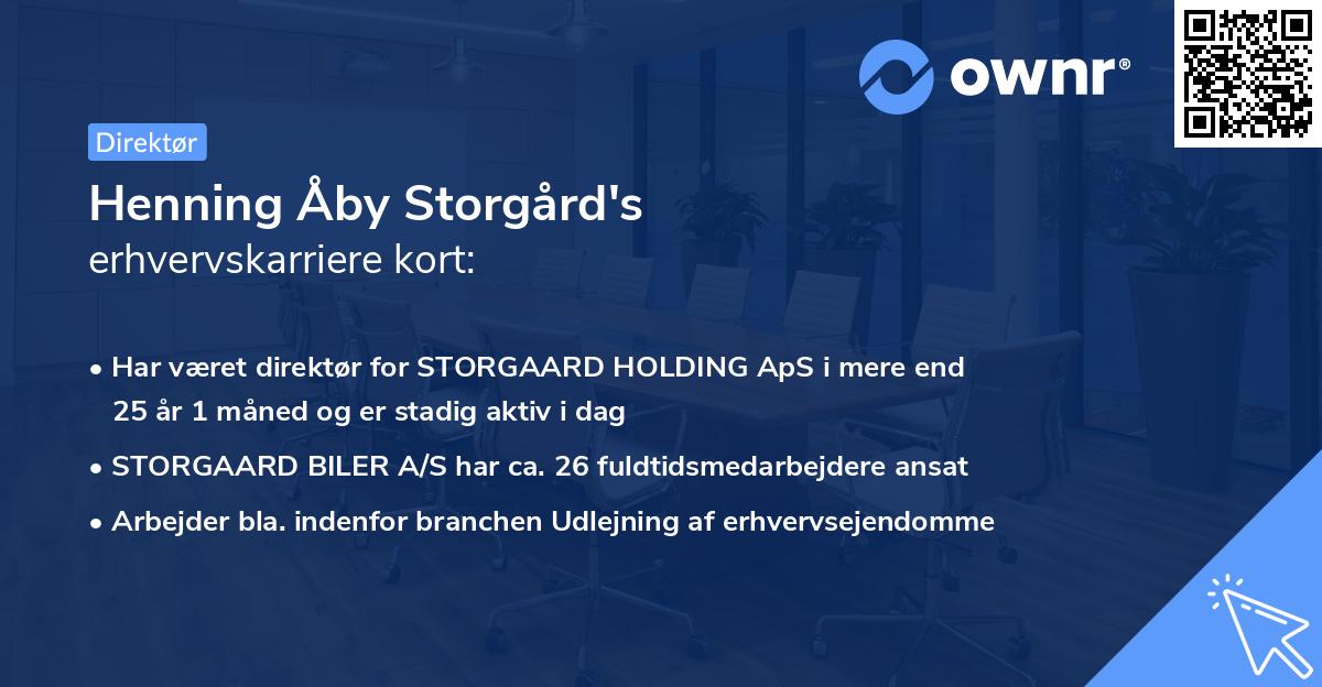 Henning Åby Storgård's erhvervskarriere kort