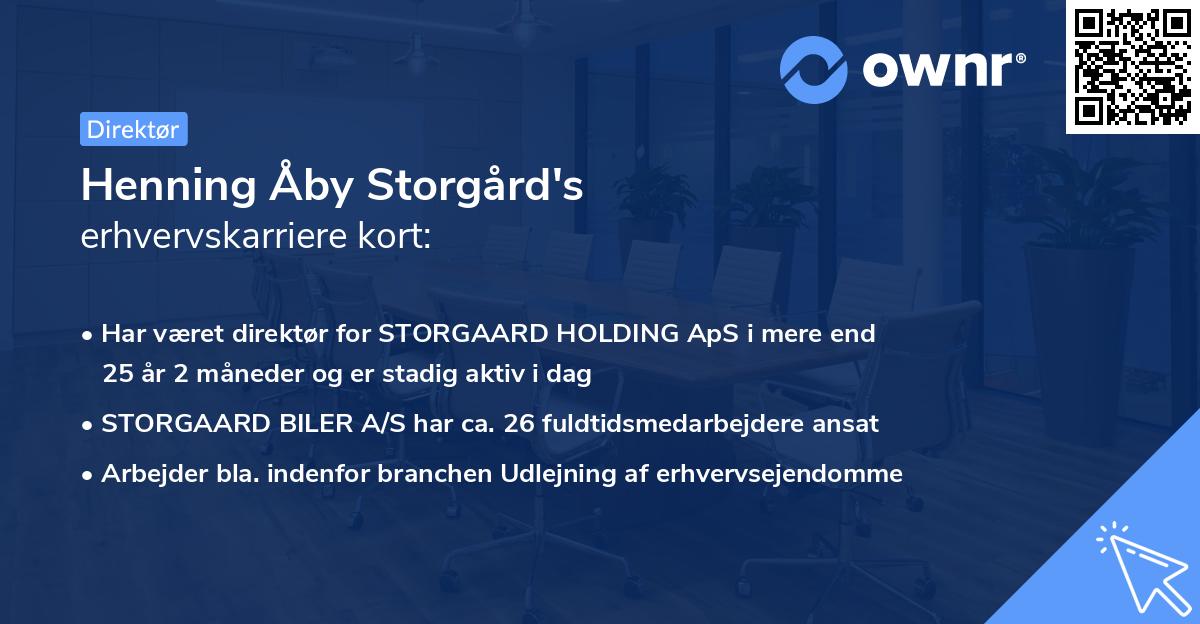 Henning Åby Storgård's erhvervskarriere kort