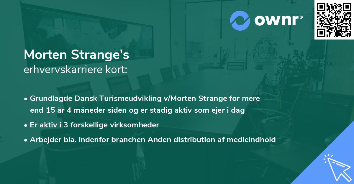 Morten Strange's erhvervskarriere kort