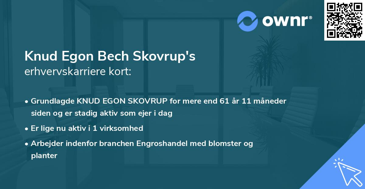 Knud Egon Bech Skovrup's erhvervskarriere kort