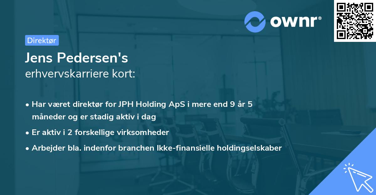 Jens Pedersen's erhvervskarriere kort