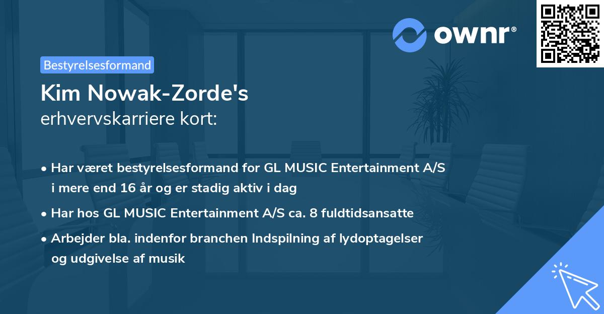 Kim Nowak-Zorde's erhvervskarriere kort