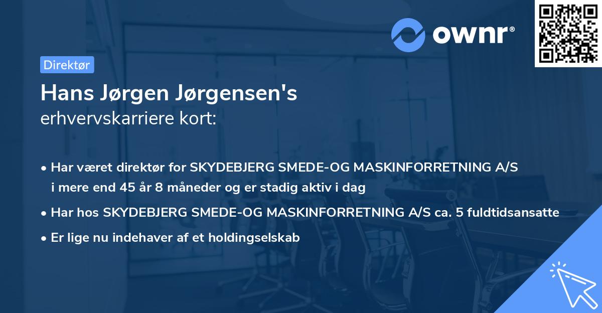 Hans Jørgen Jørgensen's erhvervskarriere kort