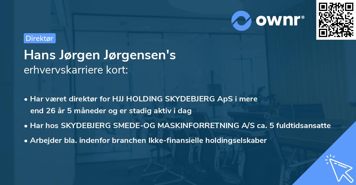 Hans Jørgen Jørgensen's erhvervskarriere kort