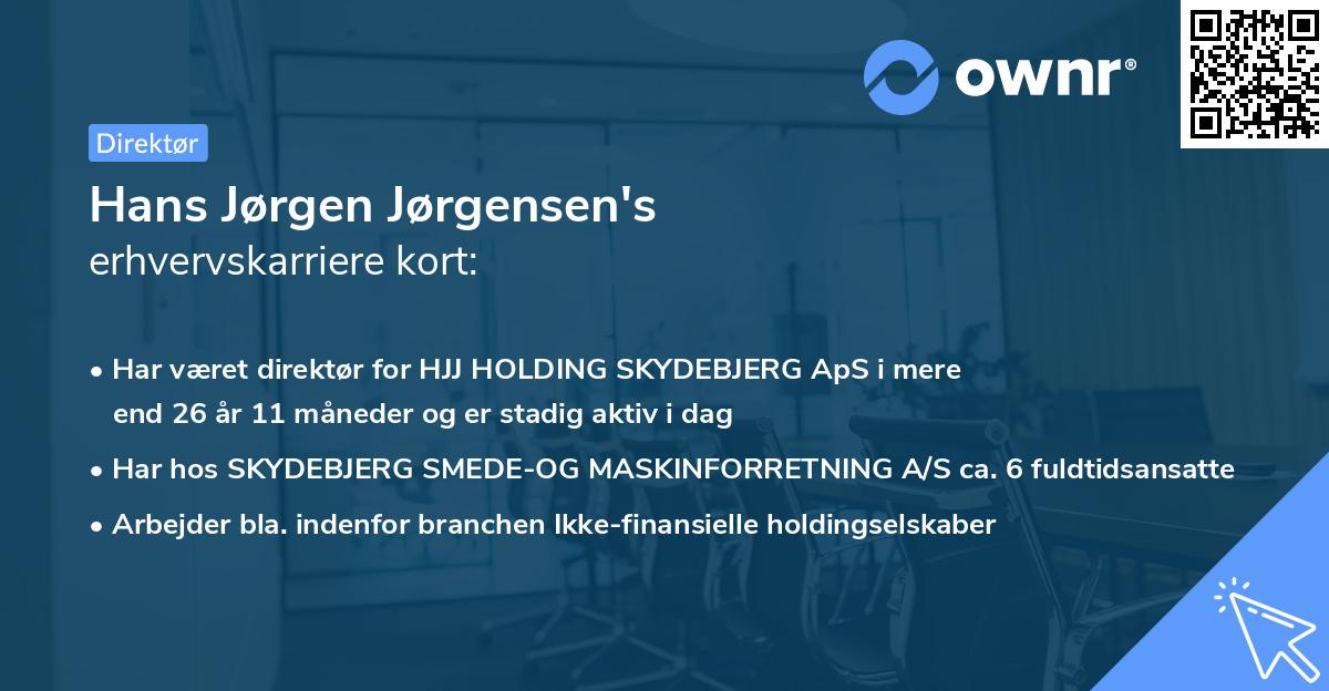 Hans Jørgen Jørgensen's erhvervskarriere kort
