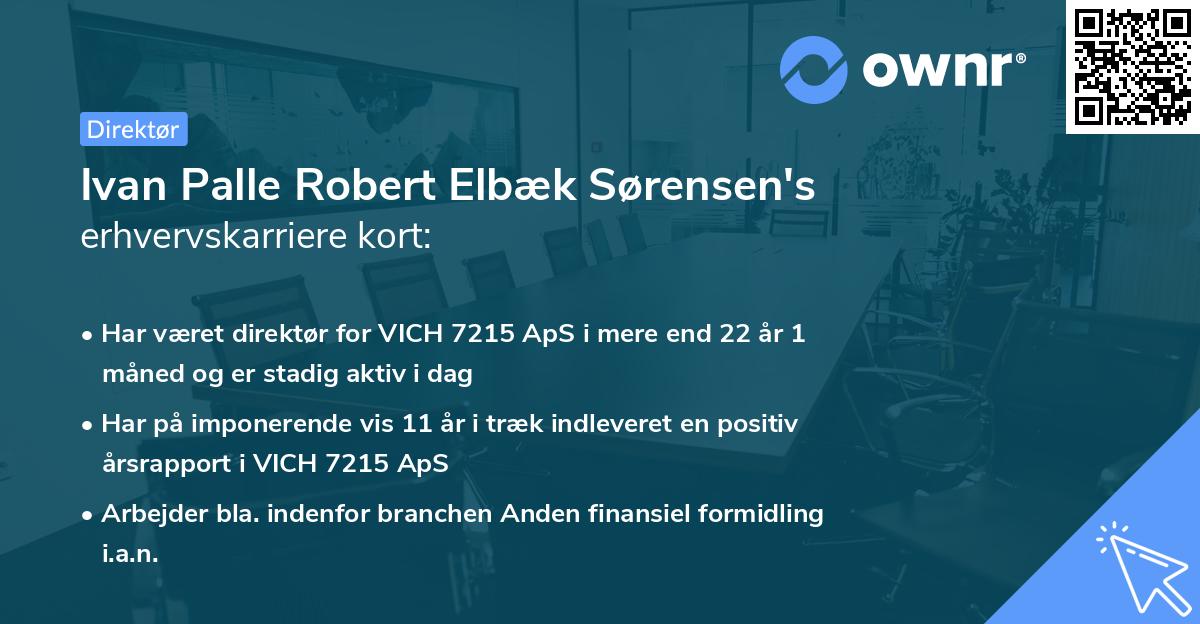 Ivan Palle Robert Elbæk Sørensen's erhvervskarriere kort