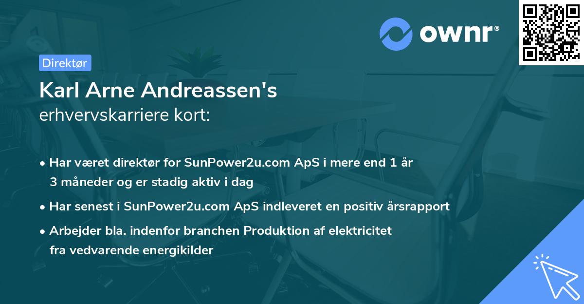 Karl Arne Andreassen's erhvervskarriere kort