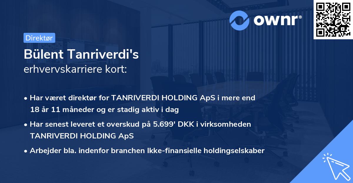 Bülent Tanriverdi's erhvervskarriere kort