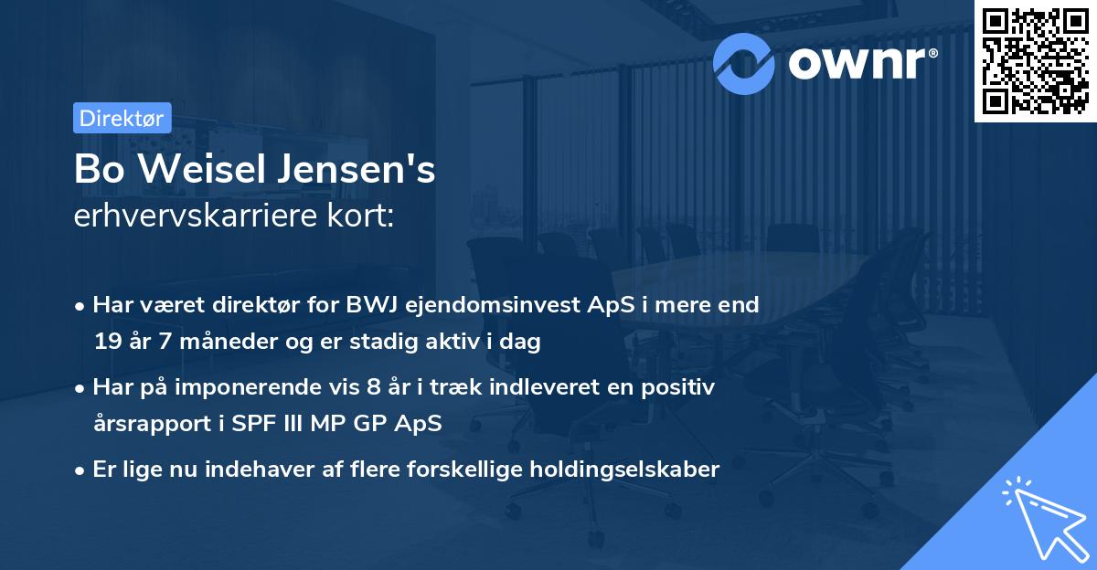 Bo Weisel Jensen's erhvervskarriere kort