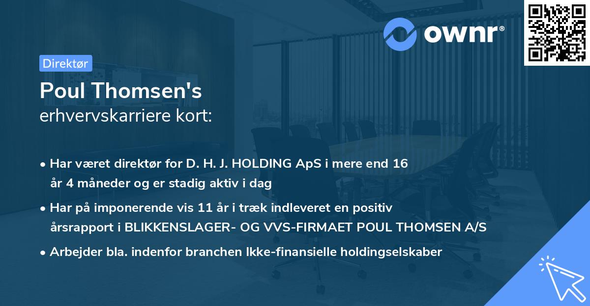 Poul Thomsen's erhvervskarriere kort