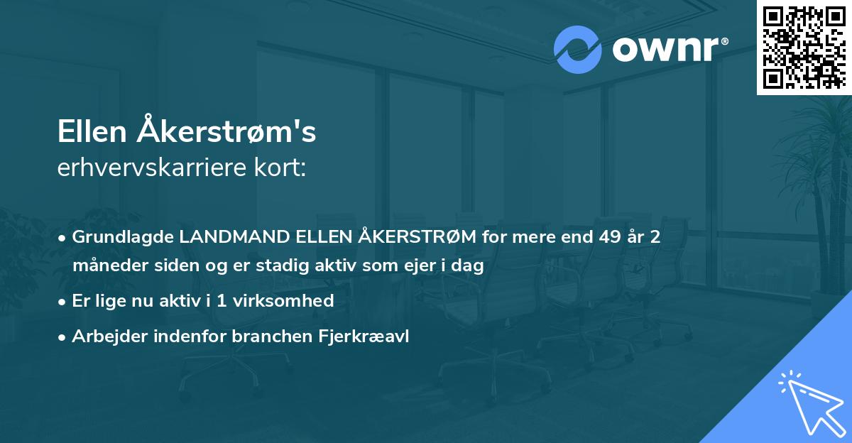 Ellen Åkerstrøm's erhvervskarriere kort