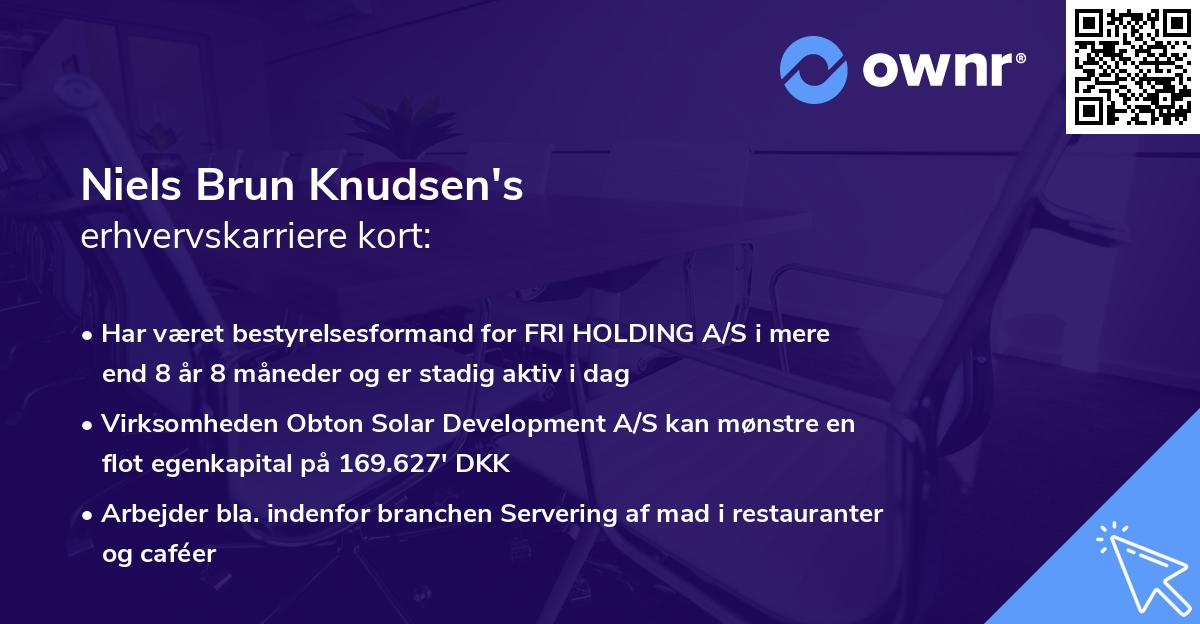 Niels Brun Knudsen's erhvervskarriere kort