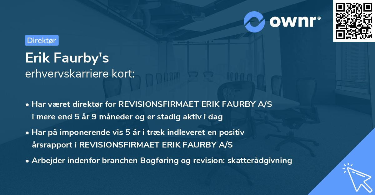 Erik Faurby's erhvervskarriere kort