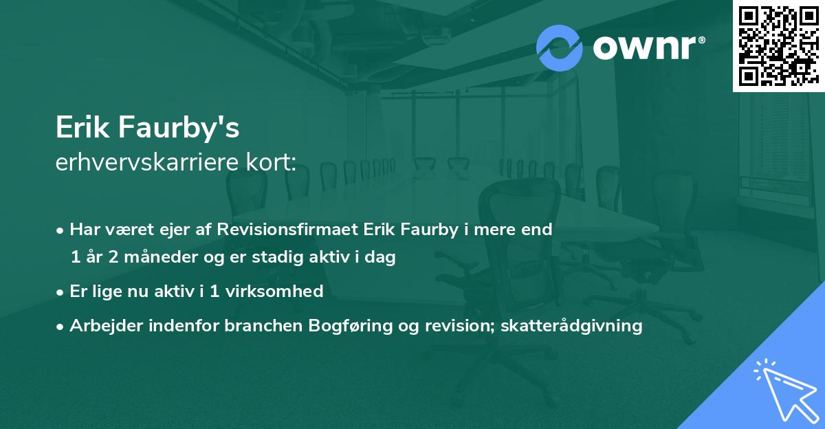 Erik Faurby's erhvervskarriere kort