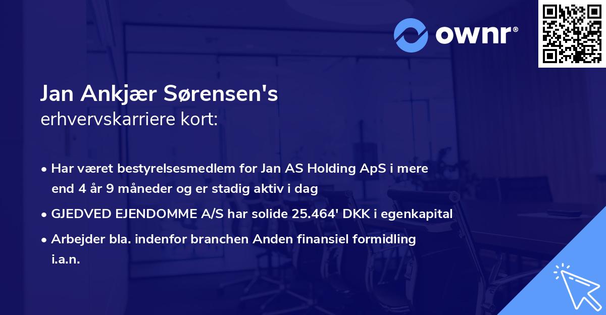 Jan Ankjær Sørensen's erhvervskarriere kort