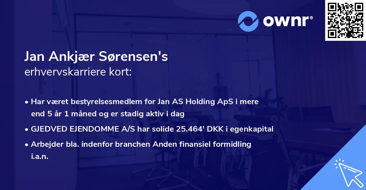 Jan Ankjær Sørensen's erhvervskarriere kort