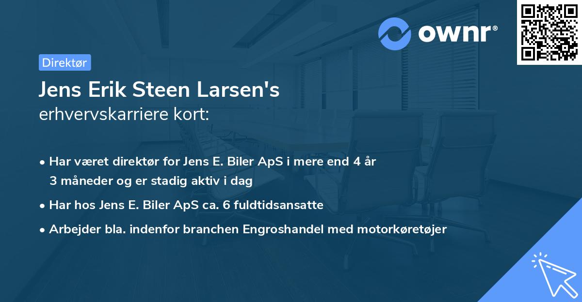 Jens Erik Steen Larsen's erhvervskarriere kort