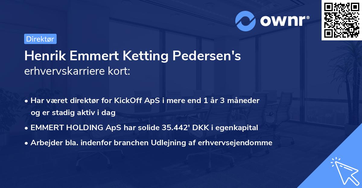 Henrik Emmert Ketting Pedersen's erhvervskarriere kort