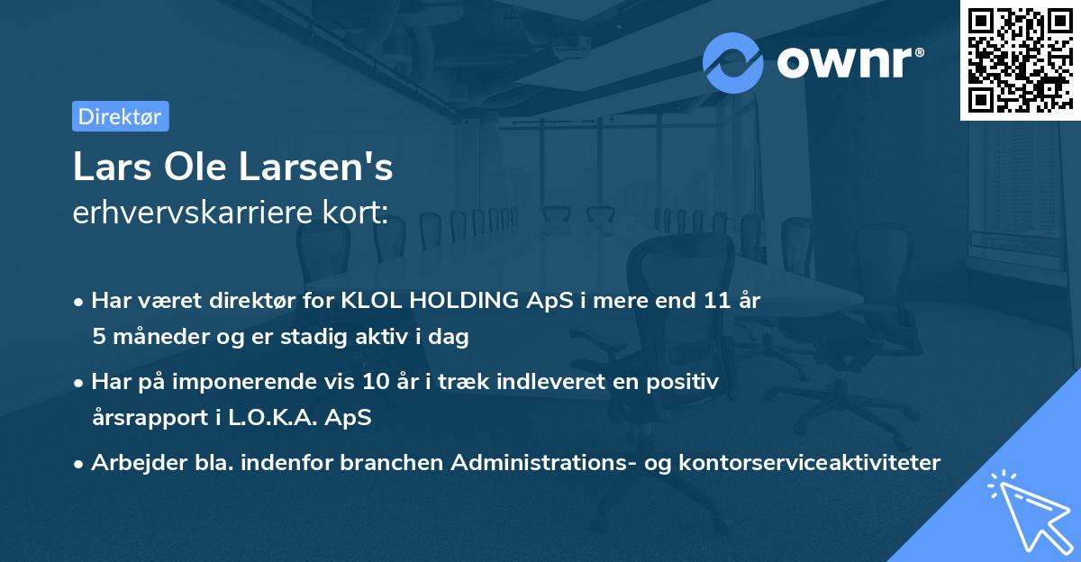 Lars Ole Larsen's erhvervskarriere kort