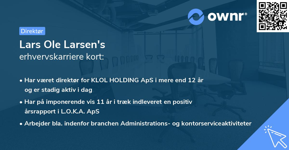 Lars Ole Larsen's erhvervskarriere kort