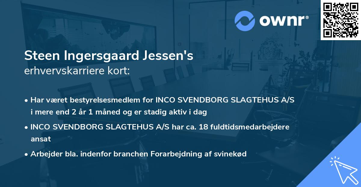Steen Ingersgaard Jessen's erhvervskarriere kort