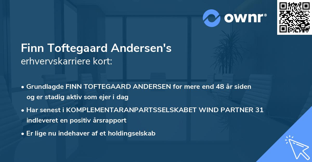 Finn Toftegaard Andersen's erhvervskarriere kort