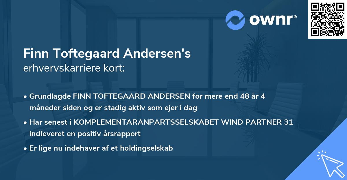 Finn Toftegaard Andersen's erhvervskarriere kort