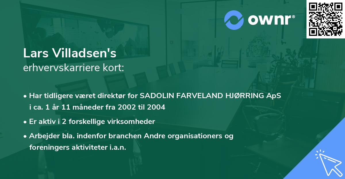 Lars Villadsen's erhvervskarriere kort