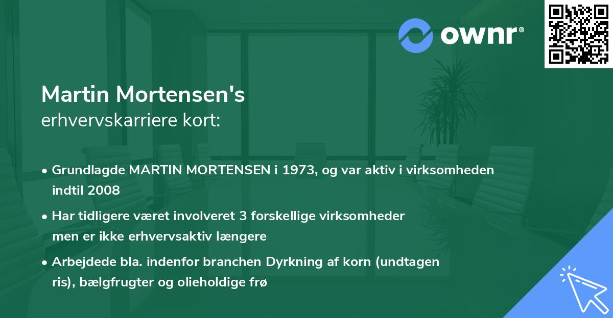 Martin Mortensen's erhvervskarriere kort